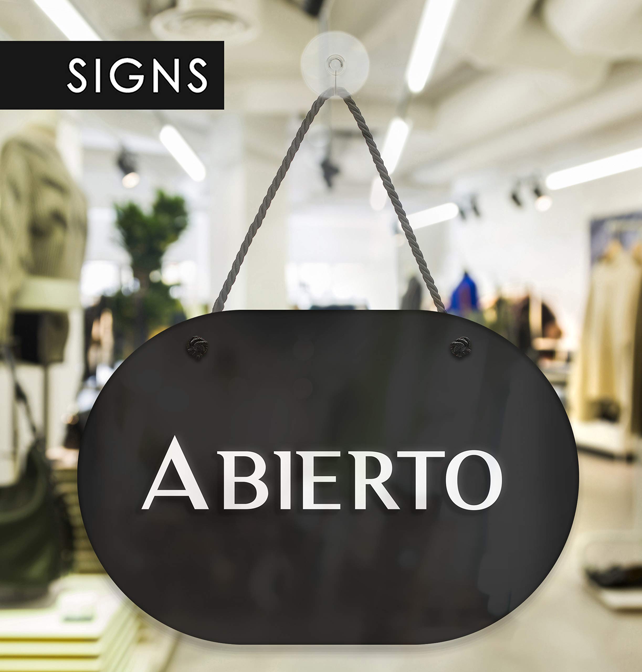 SIGNS - Ovale Elegante - Cartello Abierto/Cerrado a rilievo [OC38] Insegna per porta vetrina ingresso di Bar, Pub, Ristorante o Negozio