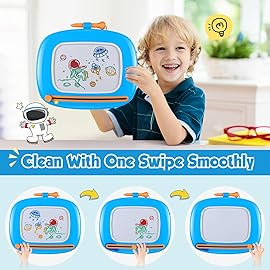 Smasiagon Toddler Girl Boy Toys,Magnetic Drawing Board for Toddlers,Early Learning Doodle Board Writing Painting Sketch Pad, Birthday Easter Valentines Day Gifts for 1 2 3 Year Old (Light Blue)