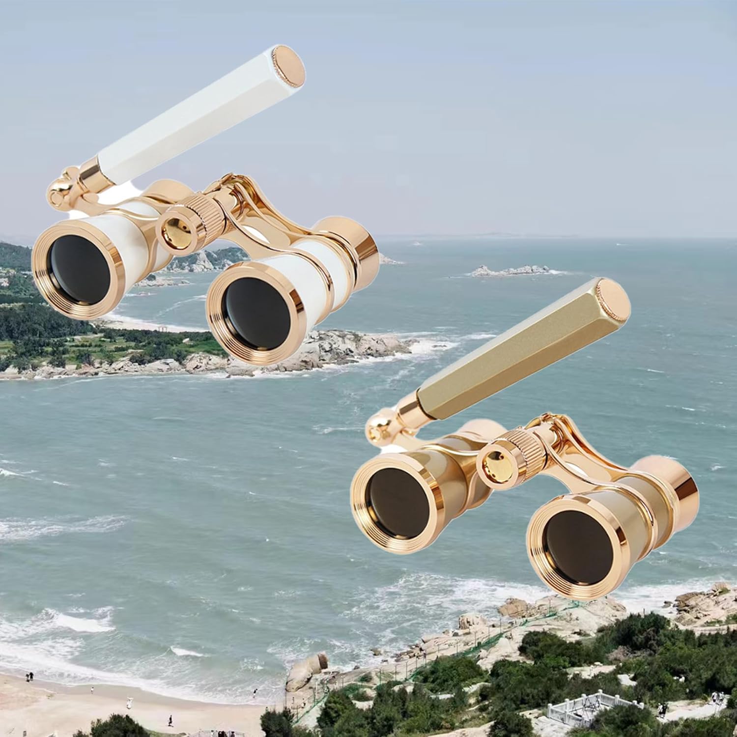 Yourelexit® Opera Glasses Binoculars 3X25 Lorgnette Theater Glasses Optical BK9 Mini Compact Lightweight Built-in Foldable Adjustable Handle Vintage for Adults Kids Women in Musical Concert Cinema