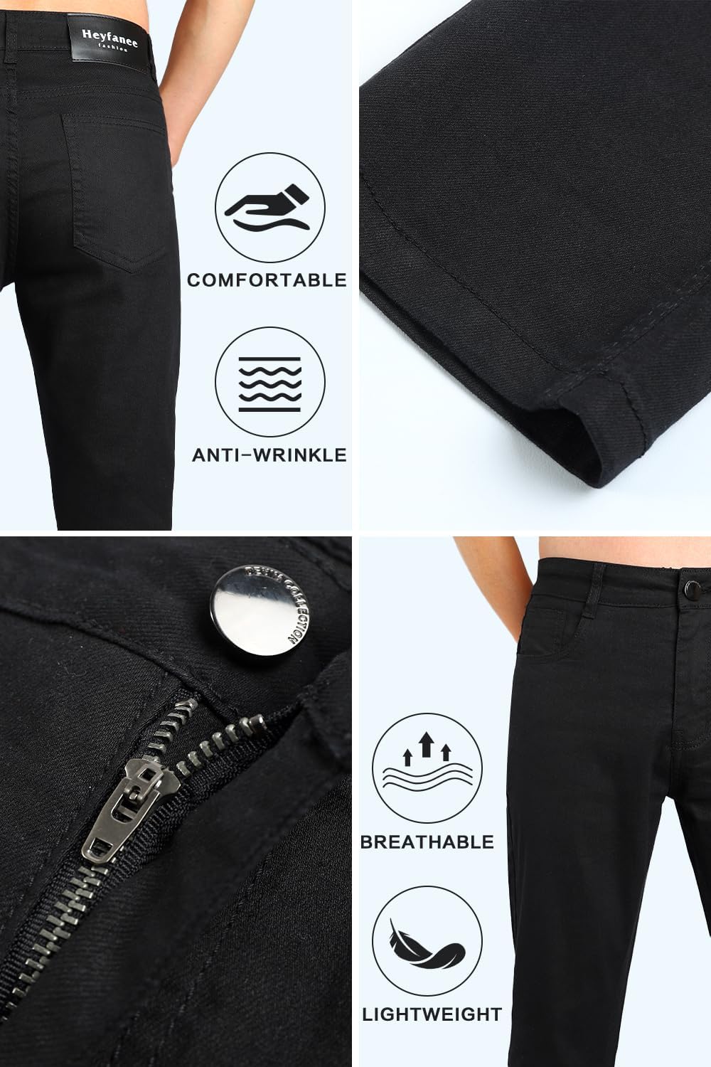Heyfanee Mens Lightweight Jeans Slim Fit Stretch Denim Pants for Men - Image 5