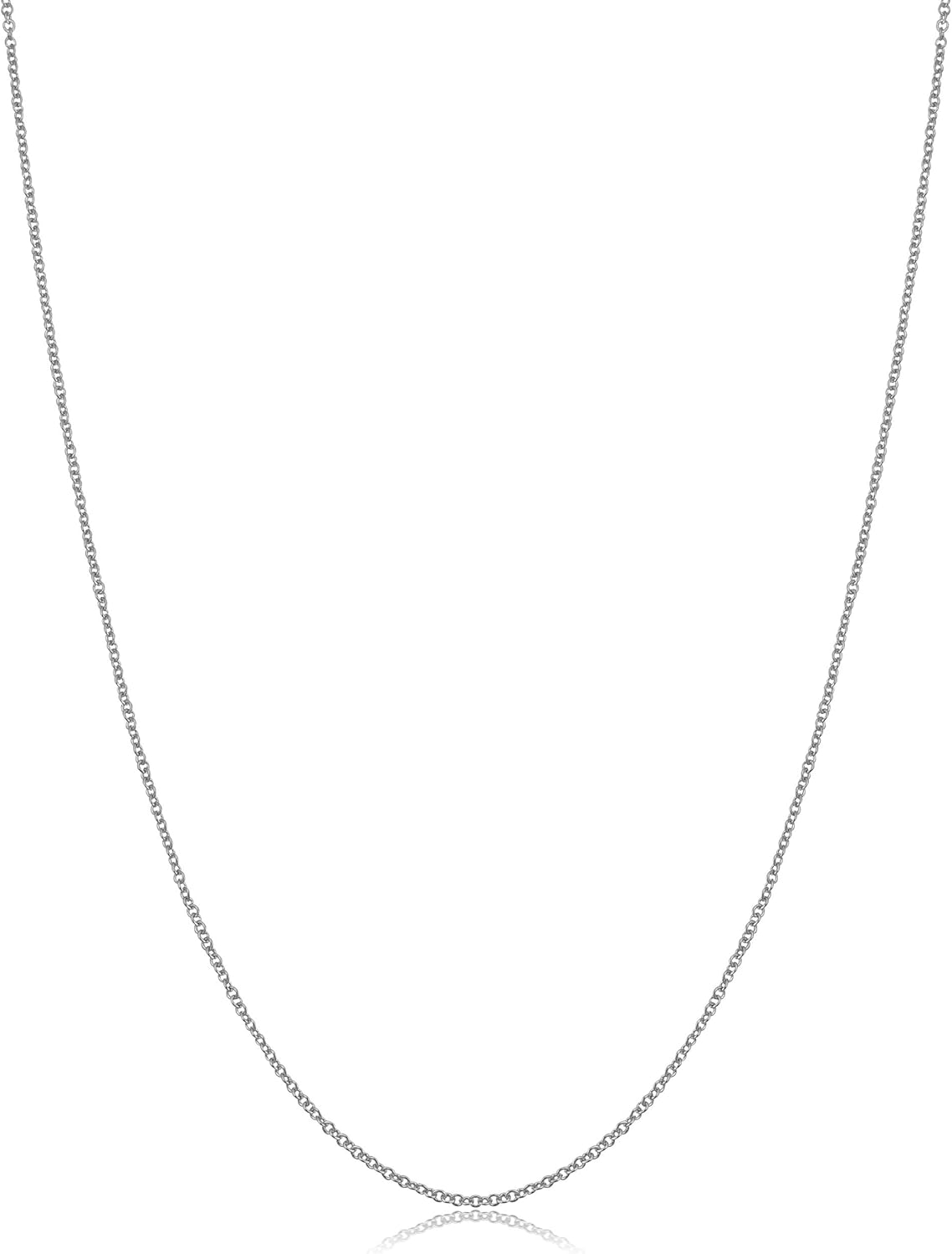 14k White Gold Filled Cable Pendant Chain Necklace (1 mm, 14 inch): Clothing, Shoes & Jewelry