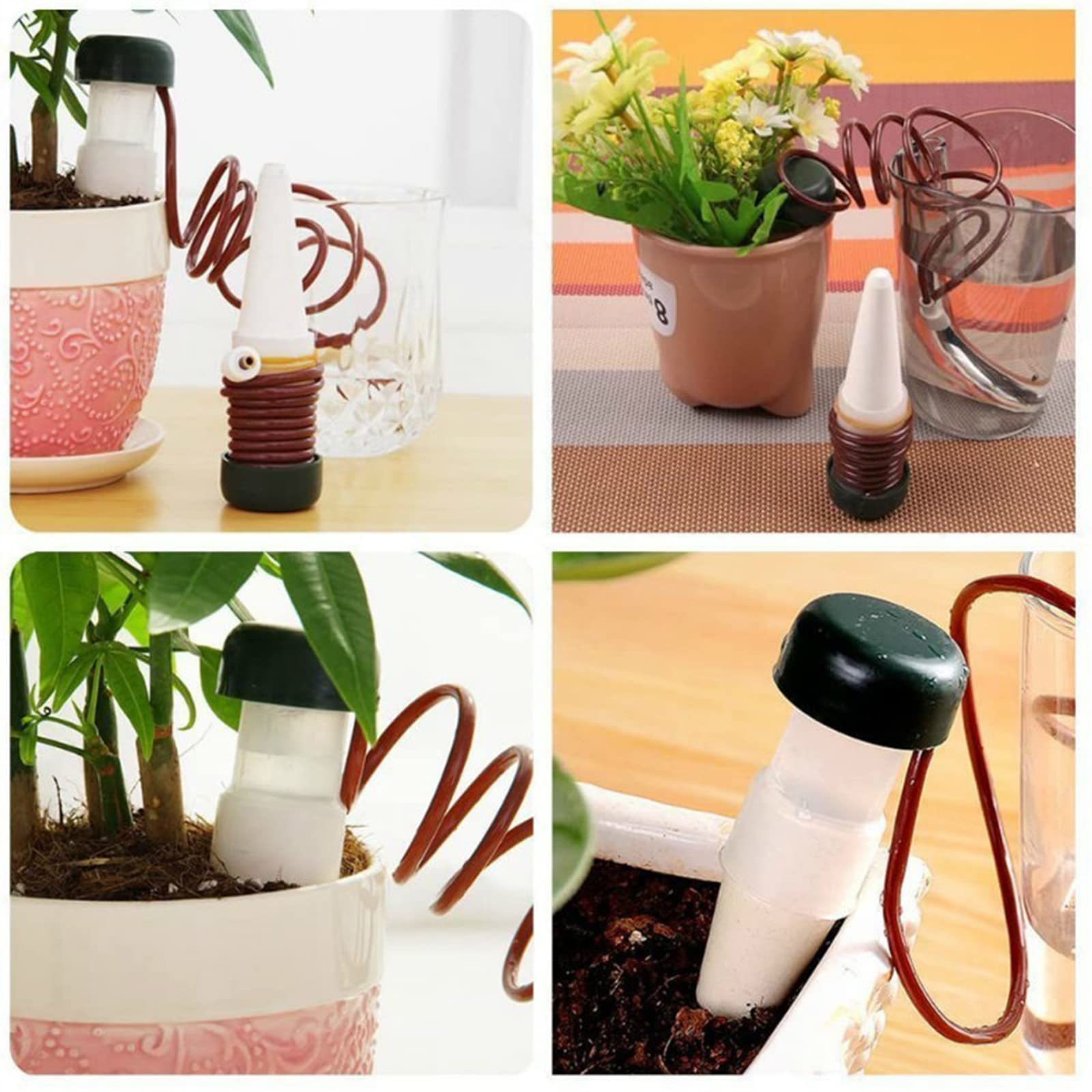 4 Systèmes D'Arrosage Automatique Pour Plantes - Irrigation Goutte à Goutte Vacances, Idéal Jardin Balcon Intérieur