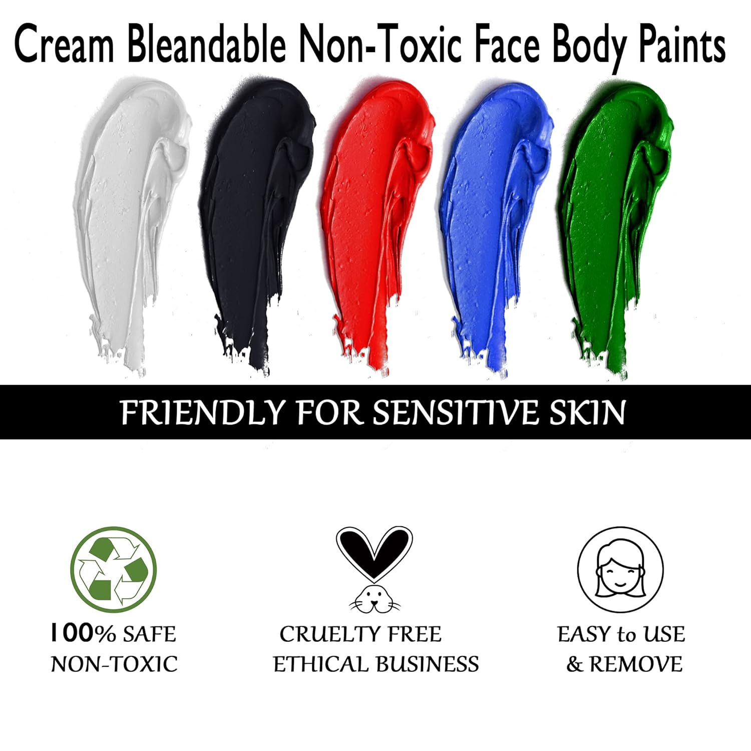 CCBeauty Green Face Body Paint Stick, Grease Dark Green Eye Black Foundation Painting Sticks for Sports, Non-Toxic Hypoallergenic for Camo Hunting Makeup Halloween SFX Special Effects Cosplay Costume Party