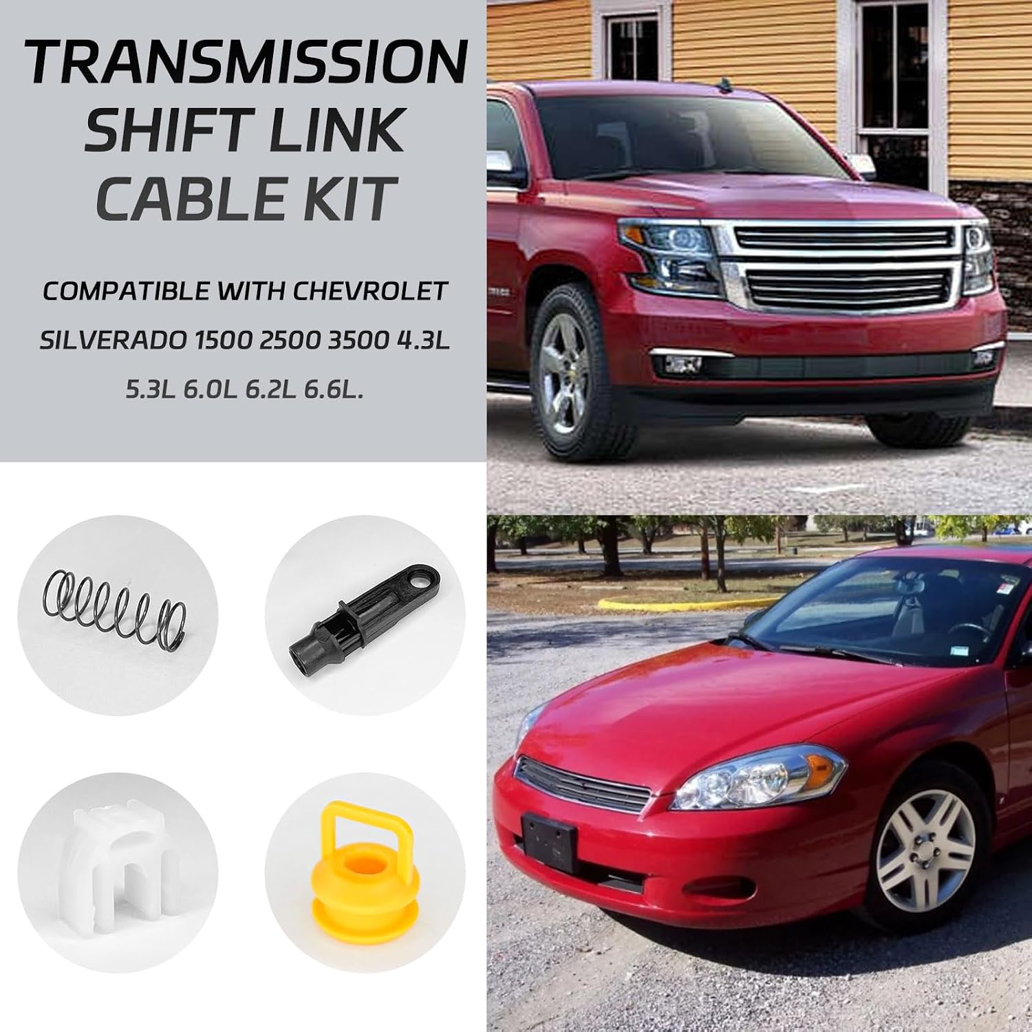 5PCS Shifter Cable Linkage Bushing Repair Kit Set for Chevy Silverado 1500 2500 3500 Buick Cadillac GMC JP RAM Dodge 2004-2020 Transmission Shifter Cable 14104 15276979 52855956AG
