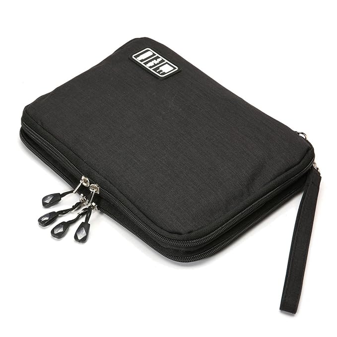 Onprix Waterproof Electronics Travel Organizer Electronics Accessories Cases for Various USB, Phone Universal Portable Pouch for All Small Gadgets,HDD Power Bank USB Cables Power Adapters etc[Black]