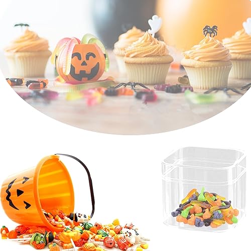 Miniatura 5 de Caja de acrílico transparente, caja de exhibición de plástico cuadrado cubo transparente con tapa, caja de almacenamiento de joyas, cajas de dulces