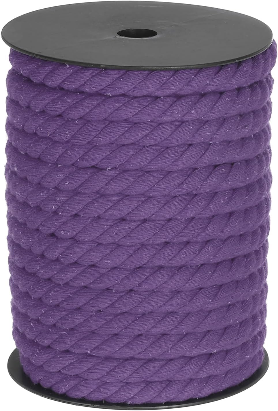 MECCANIXITY Cotton Rope 3 Strand Twisted Braided Rope Cord, Dark Purple 10mm x 75ft Craft Rope Cord Cotton for Wall Hanging, Plant Hanger, Knitting, Macrame Knotting