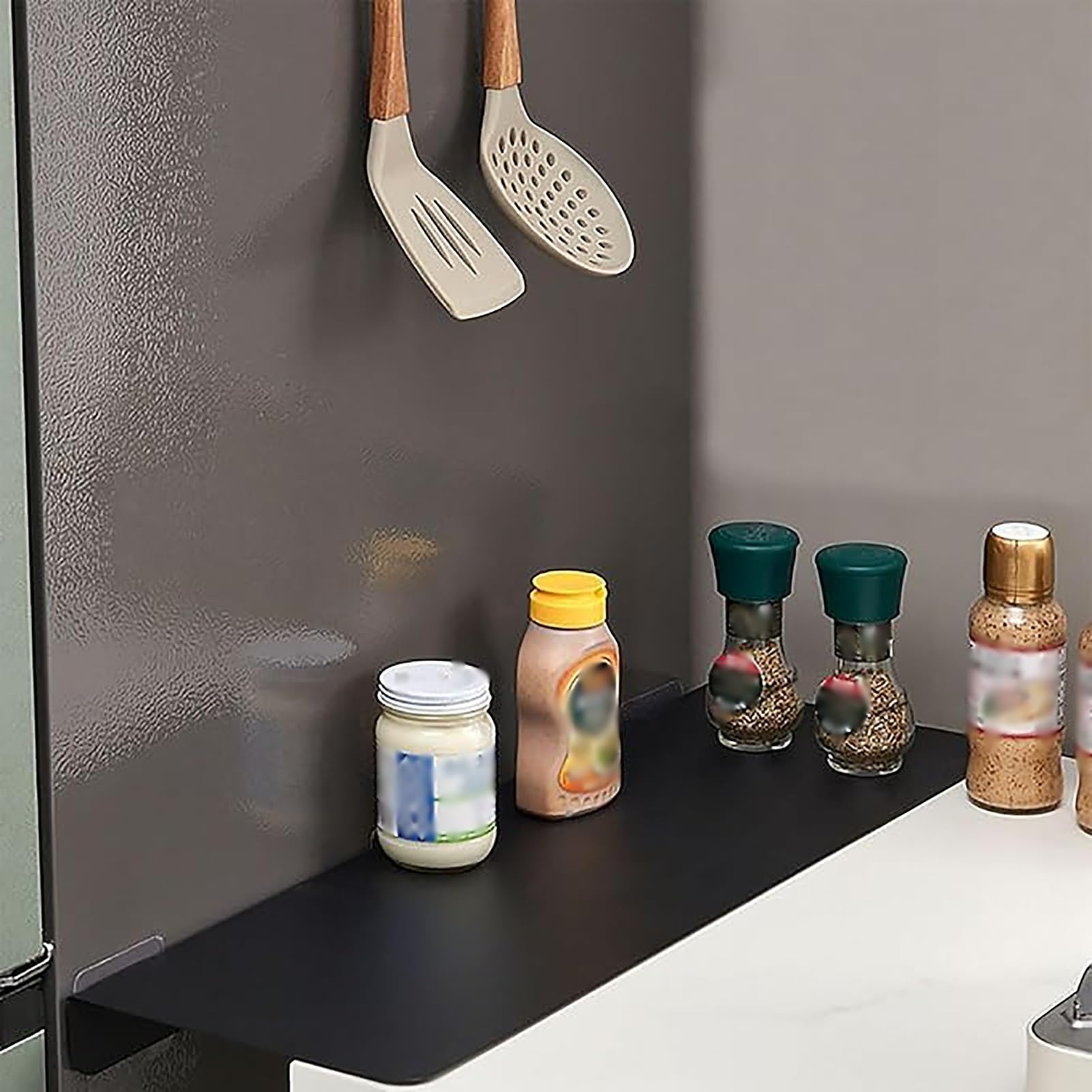 Abstandshalter für Kühlschrank, Metall, ohne Bohren, passend für 40 x 15 cm, nahtloser Wandschutz, versteckt Lücken und Krümel, langlebig und stilvoll