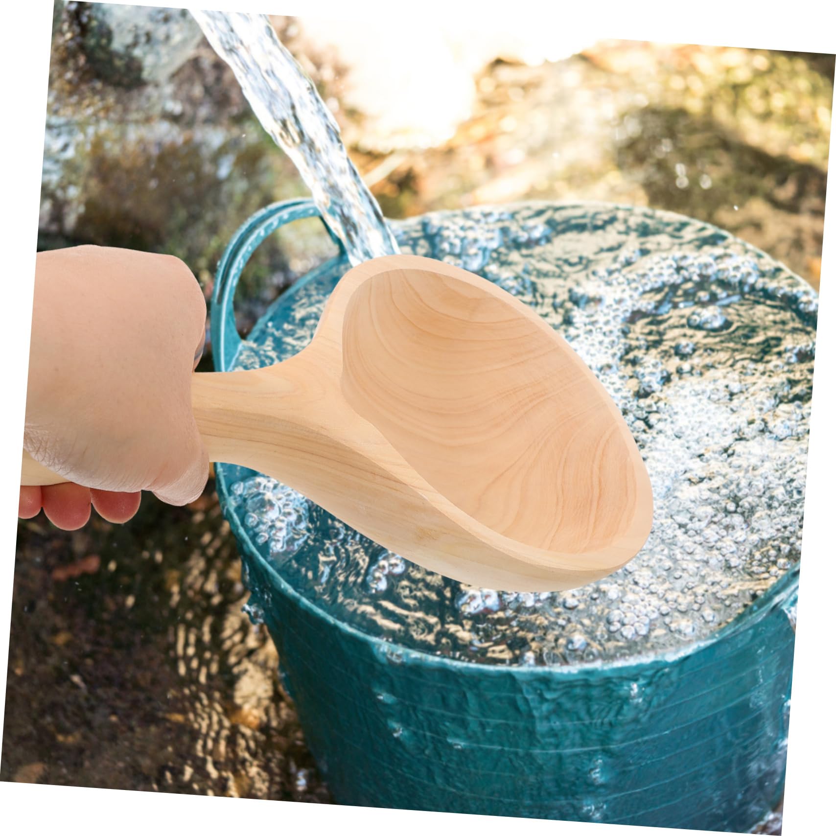 Alipis Cucharón de Agua de Madera Diseño Único, Utensilio de Cocina Práctico y Ahorrador, Adecuado para Cantinas y Hoteles