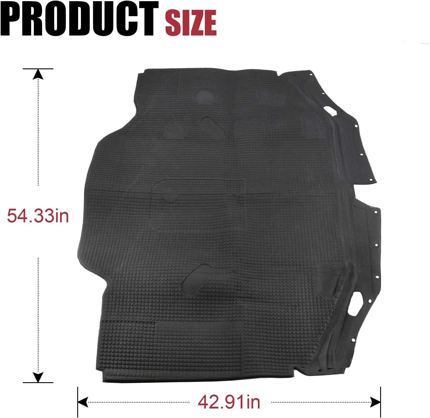 Hood Insulation Pad Compatible with Mercedes Benz 1990-1993 300SL 500SL 600SL 1994-1997 SL320 1994-2001 SL500 1994-2000 SL600 2002 R129 Chassis Sound Deadening Hood Mat Replace#1296802025 A1296802025