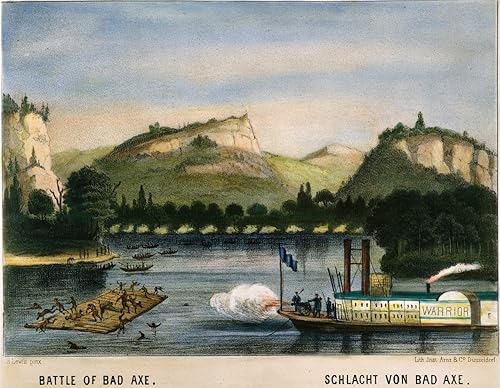 Batalla de Bad Axe 1832 Nthe Battle At The Mouth Of The Bad Axe River Wisconsin El 2 de agosto de 1832 En el que Sauk And Fox Native Americans Under