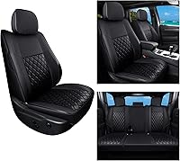 Vista 5 de Huidasource Fundas de asiento para Jeep Grand Cherokee, juego completo de fundas de asiento impermeables de cuero de cobertura total, protector