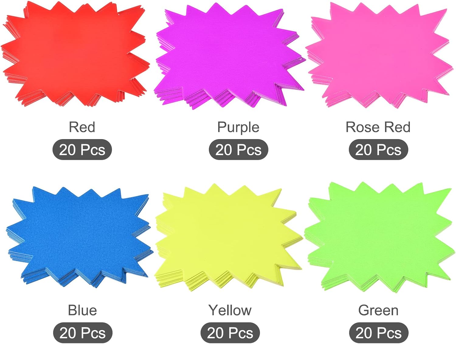 MECCANIXITY Pack of 120 Blank Star Burst Sale Signs Price Tags 90x70mm image 3