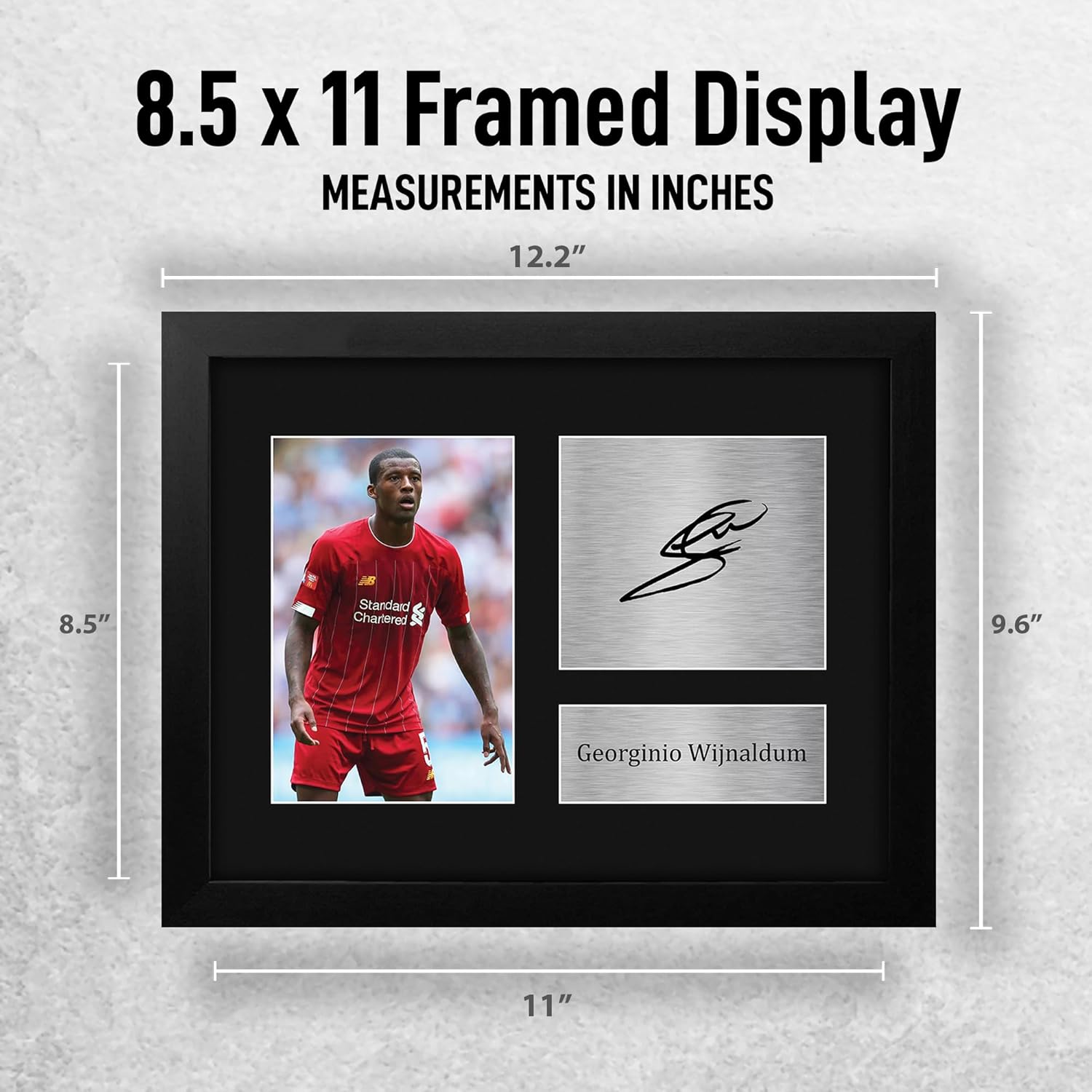 HWC Trading Georginio Wijnaldum Liverpool Gifts Printed Signed Autograph Picture for Soccer Fans and Supporters - US Letter Framed (ID-007949)