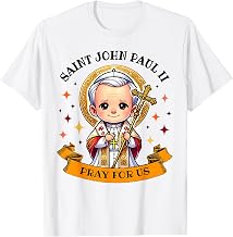 Saint John Paul II Pray for Us Catholic Cross for Kids T-Shirt