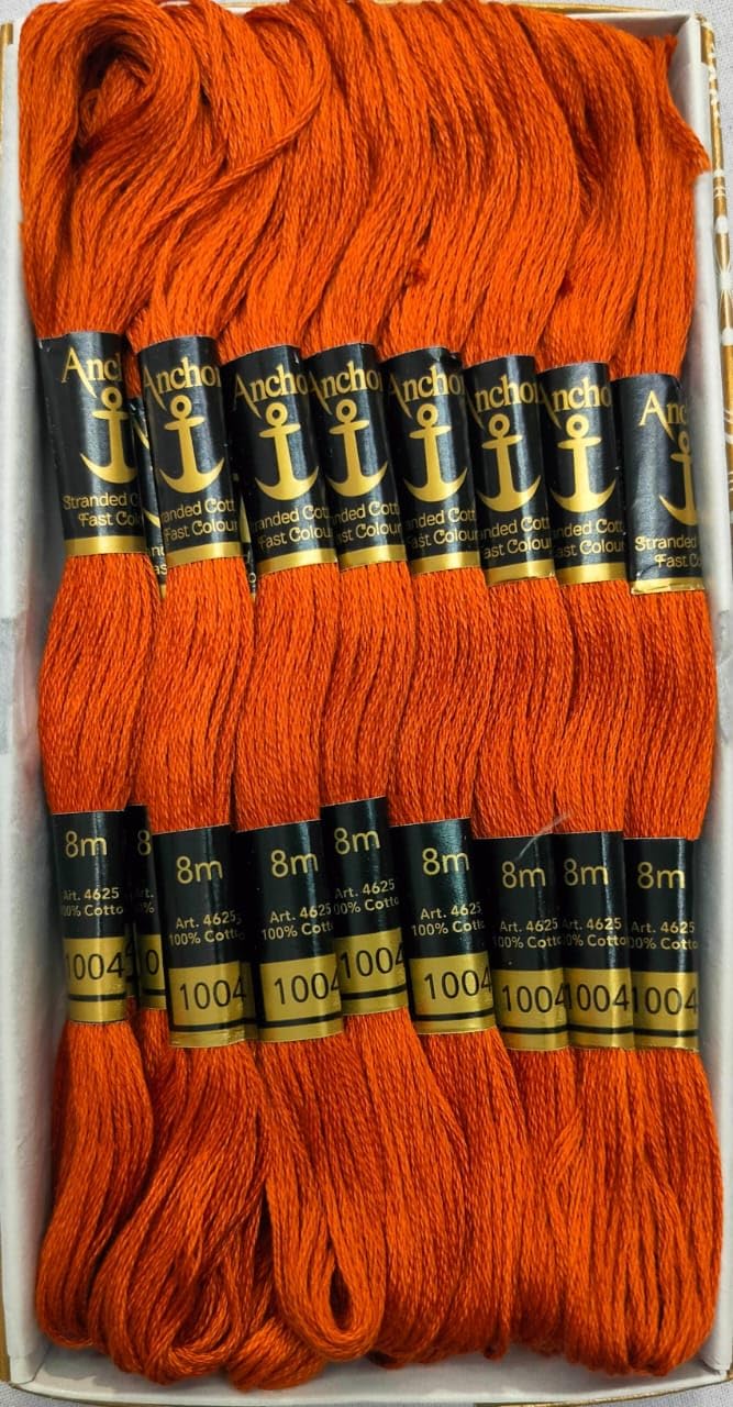 Anchor Threads for Hand Embroidery (No. 888) (1004 Orange)