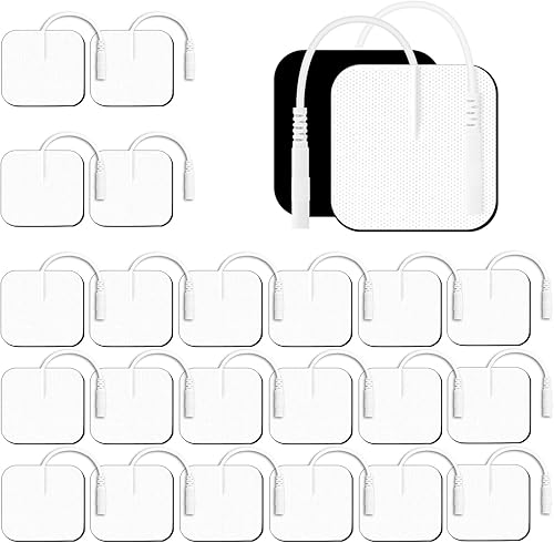 22 PCS 2X 2” Tens Unit Electrode Pads Compatible with Auvon Tens 7000 Muscle Stimulator Machine,Tens Unit Replacement Pads Reuse More Than 35-50