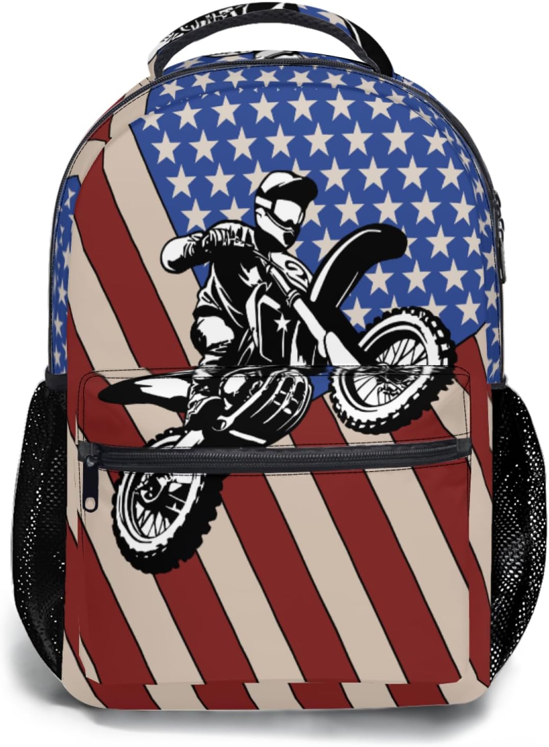 Kawani American Flag Baseball Print College Bookbags Motorcycle USA School Backpack for Girls Women, Teens School Bags Bookbags Ladies USA Laptop Backpacks Travel Hiking Camping Gym Daypack