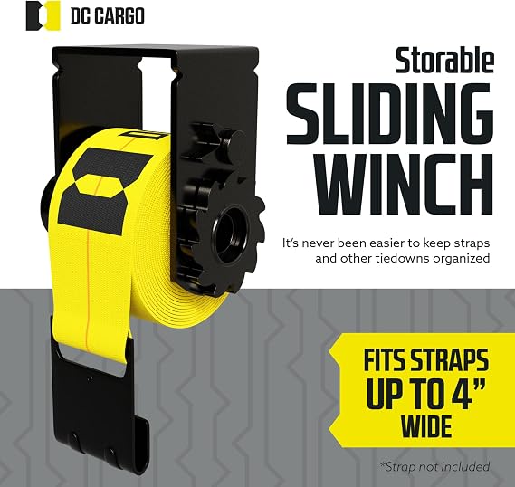 DC Cargo Storable Sliding Winch for Flatbed Trailer | Heavy Duty Tie Down Winch