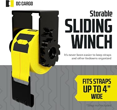 DC Cargo Storable Sliding Winch for Flatbed Trailer | Heavy Duty Tie Down Winch