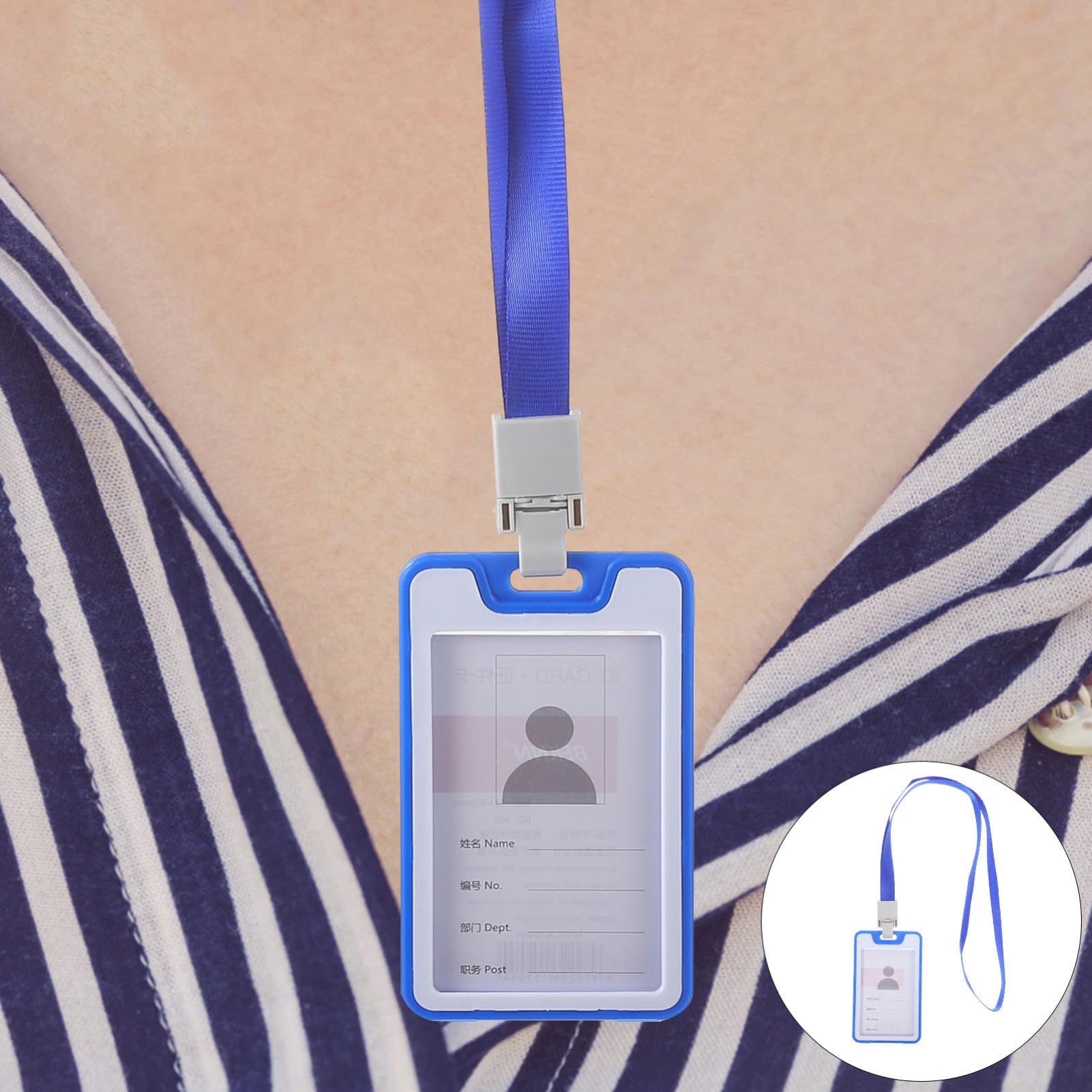 VILLCASE 40pezzi Porta Badge Rigido Con Laccetto Custodia Trasparente Per Id Copertura Protettiva Per Tesserini e Carte Profondo