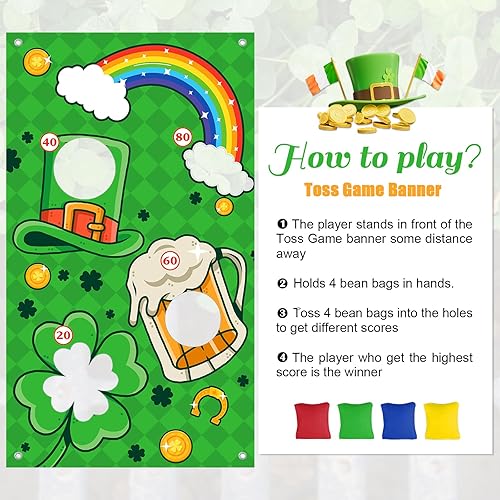 Miniatura 6 de Juegos del día de San Patricio, juego de lanzamiento de bolsas de frijoles del día de San Patricio, accesorios del día de San Patricio, juego de