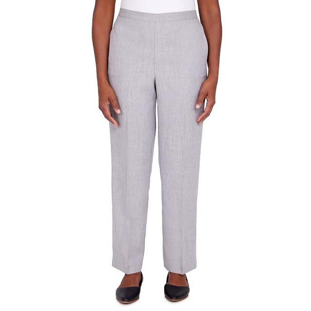 Alfred Dunner Womens Sateen Straight Leg Short Length Pant