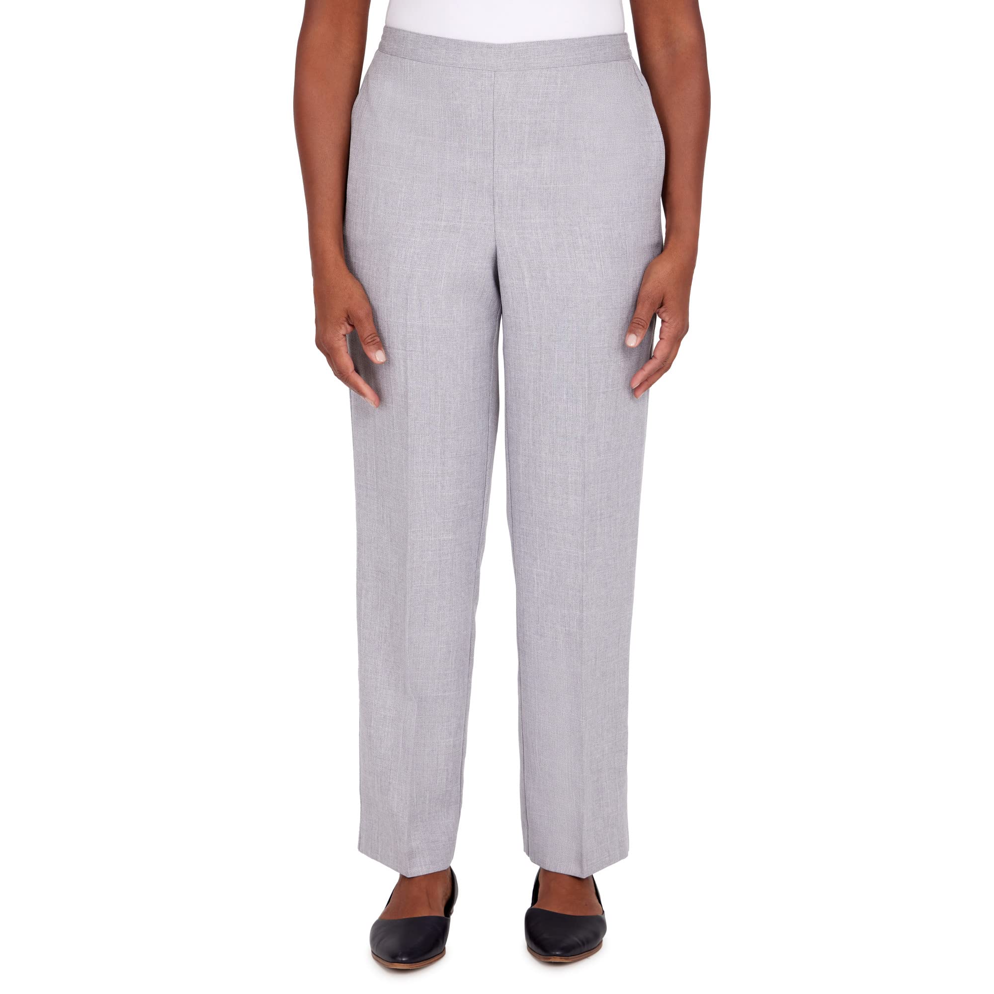Alfred Dunner Womens Sateen Straight Leg Short Length Pant