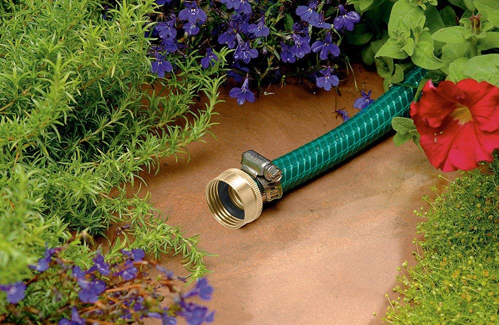 Orbit 58136N - Reparador de manguera con vástago de latón hembra con abrazaderas