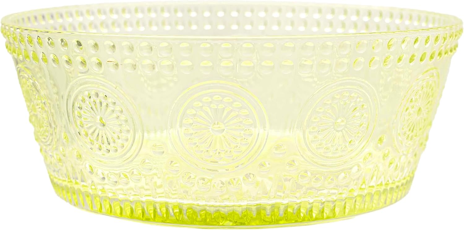 Vintage-Inspired Codi Glass Serving Bowl, 7" x 2.75", Black