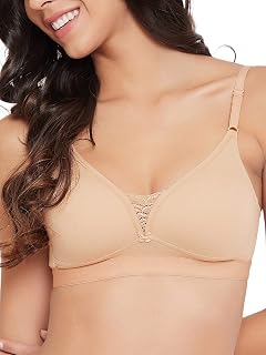 Clovia Women's Cotton Rich Solid Non-Padded Full Cup Wire Free T-Shirt Bra - Beige Price In India