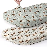 Vista 28 de BROLEX - Juego de sábanas elásticas ajustables para moisés, paquete de 2 sábanas para moisés/colchón, unisex, para niños y niñas, ultra suave, búho