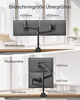 Suport monitor de birou monTEK pentru două ecrane cu port USB, negru 8