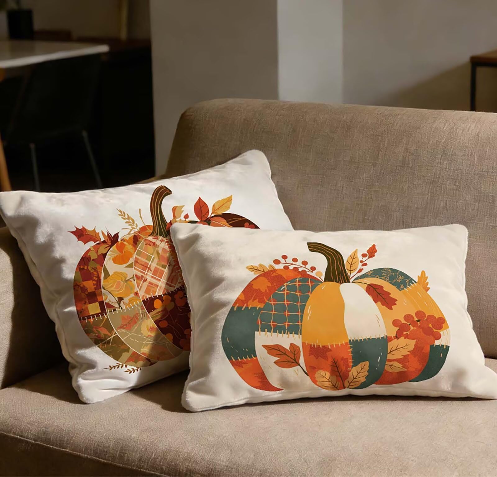 Taie oreiller 80x100 housse de coussin crème velours décoration chambre salon lot de 2