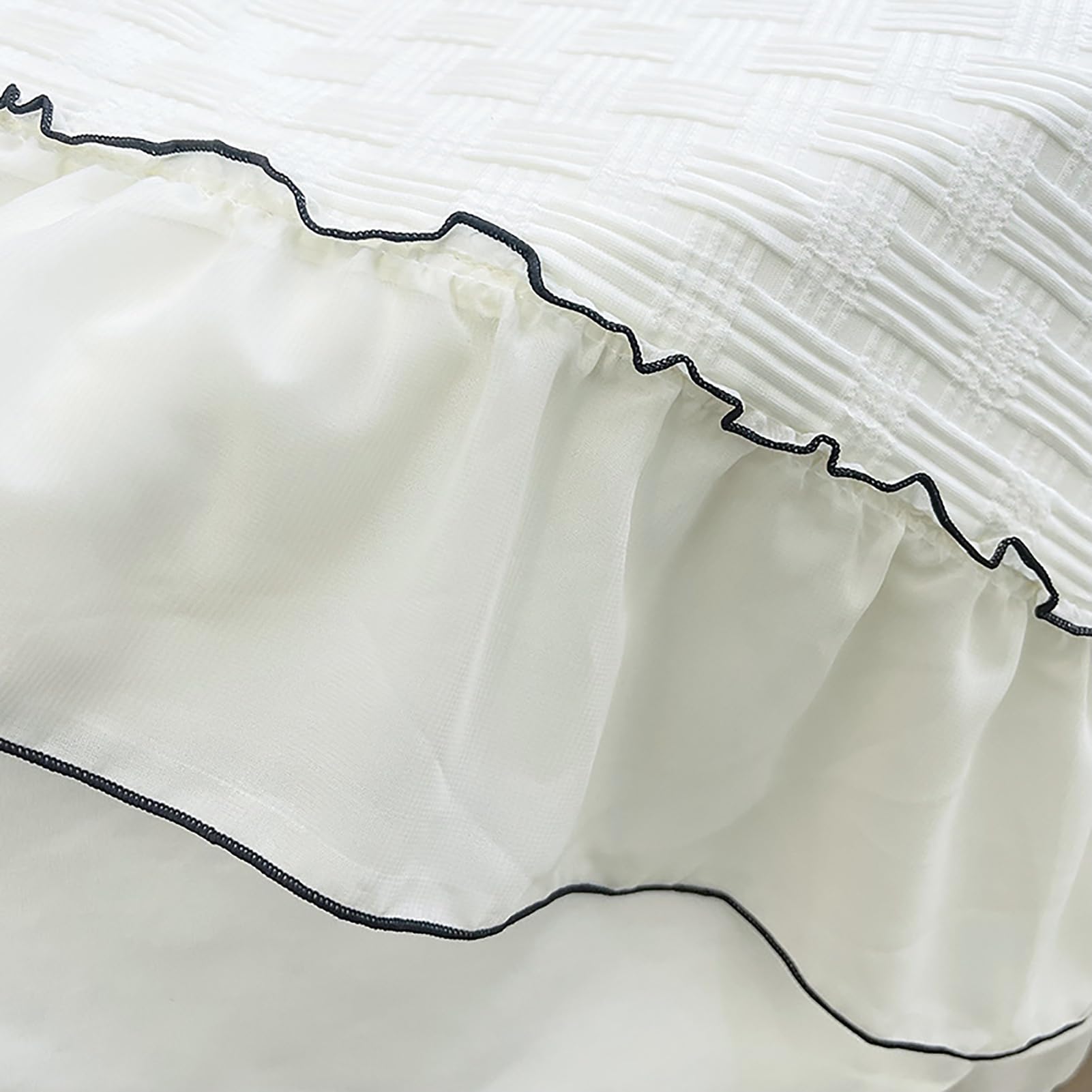 Narzuta i spódnica do salonu, pokrowiec na łóżko do masażu kosmetycznego z otworami, 4-częściowy zestaw pościeli do stołu do masażu spa,White5,70x190cm(28x75inch)