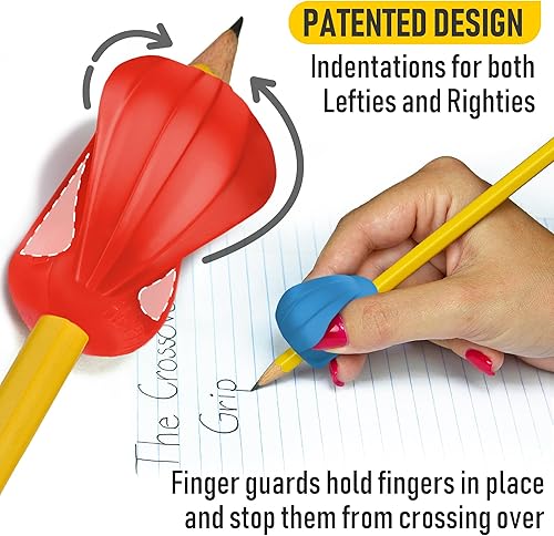 Miniatura 4 de The Pencil Grip Agarres para Lápices, The Crossover Grip, Ayuda Ergonómica de Escritura Para Diestros y Zurdos, Agarres de Lápices Coloridos