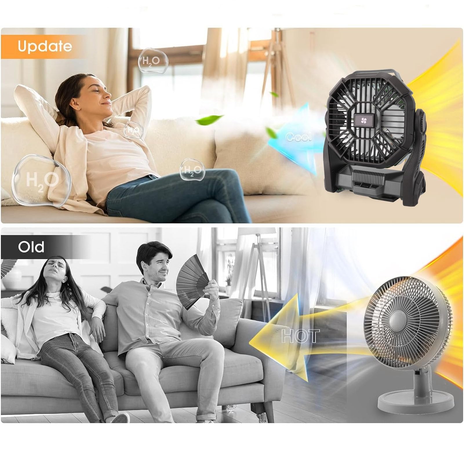 Haofy Ventilatore per Cappello Portatile Ad Energia Solare, Mini Ventilatore a Clip, Ventilatore Sportivo per Cappello Solare per Alpinismo, Campeggio, Escursionismo