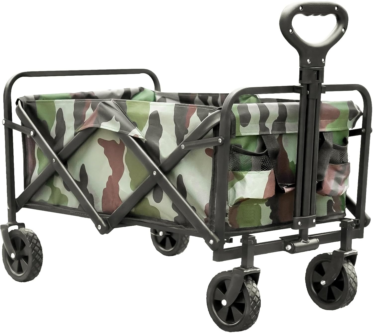 AOKOER Foldin Camo Wagon CollapsibleCart, Outdoor Beach Wagon, Heavy Duty Garden