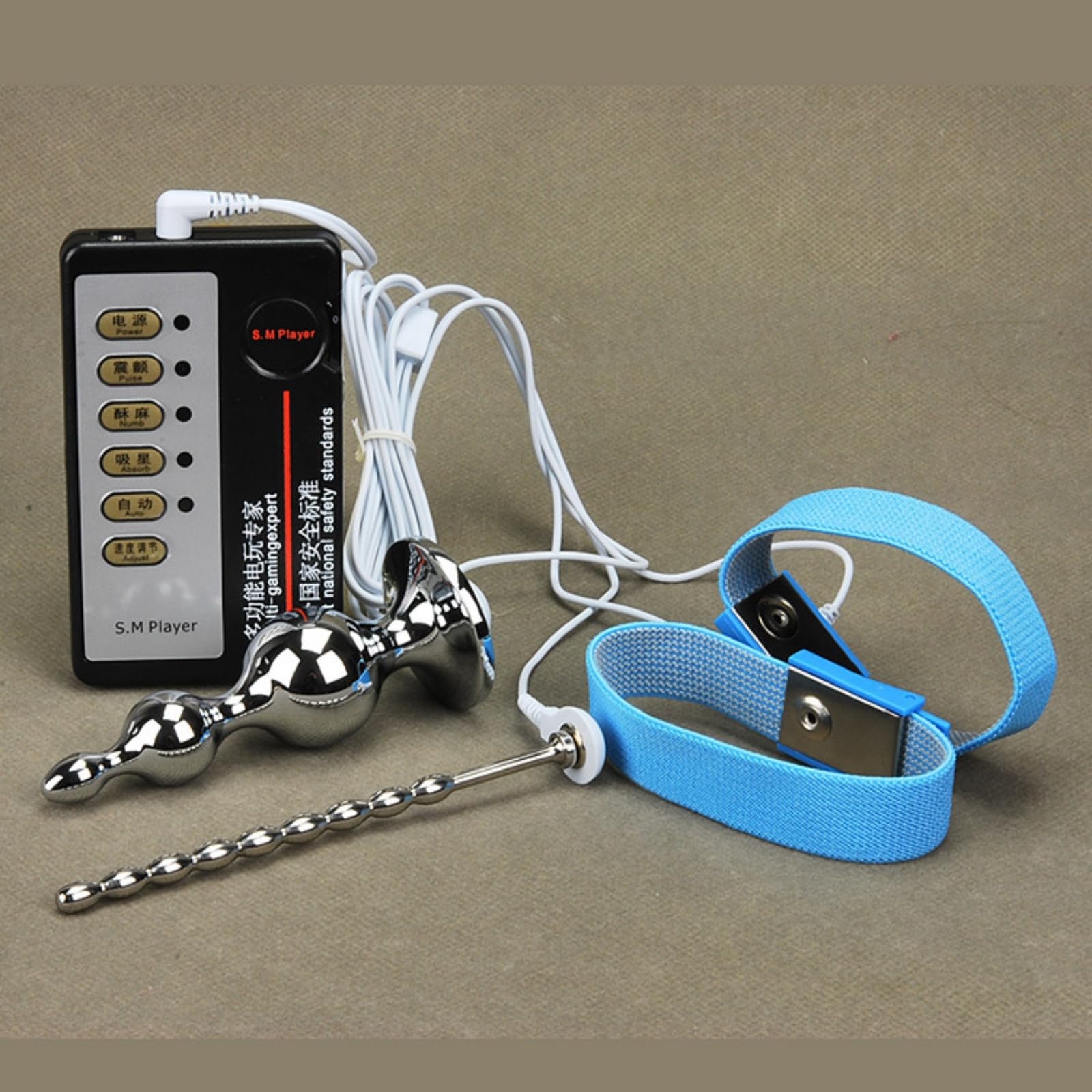 Kit combinado de cuentas eléctricas de acero inoxidable metálico, ajustable en 4 modos (Estilo 1)