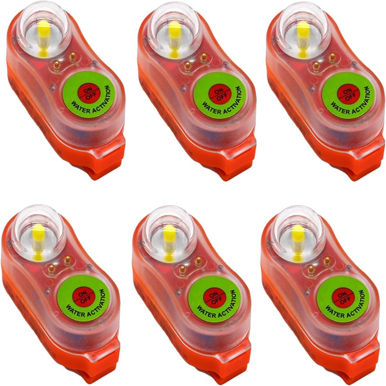 Luce Emergenza Giubbotto Salvataggio a LED con Attivazione ad Acqua - Set da 6/8 Pezzi - Rosse e Verdi per Emergenza in Mare per Sopravvivenza in Acqua di Emergenza