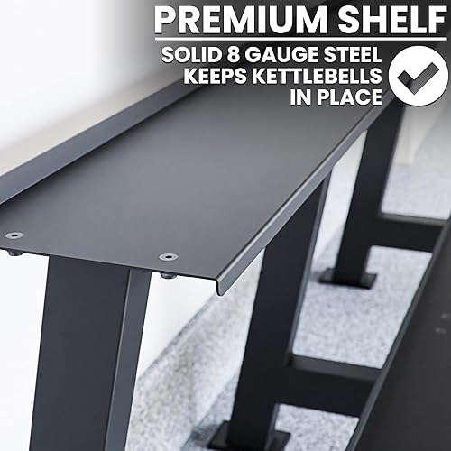 Miniatura 5 de Synergee Estante de almacenamiento para pesas rusas - Estante de almacenamiento para gimnasio para organización de equipos de fitness - Estante de 2