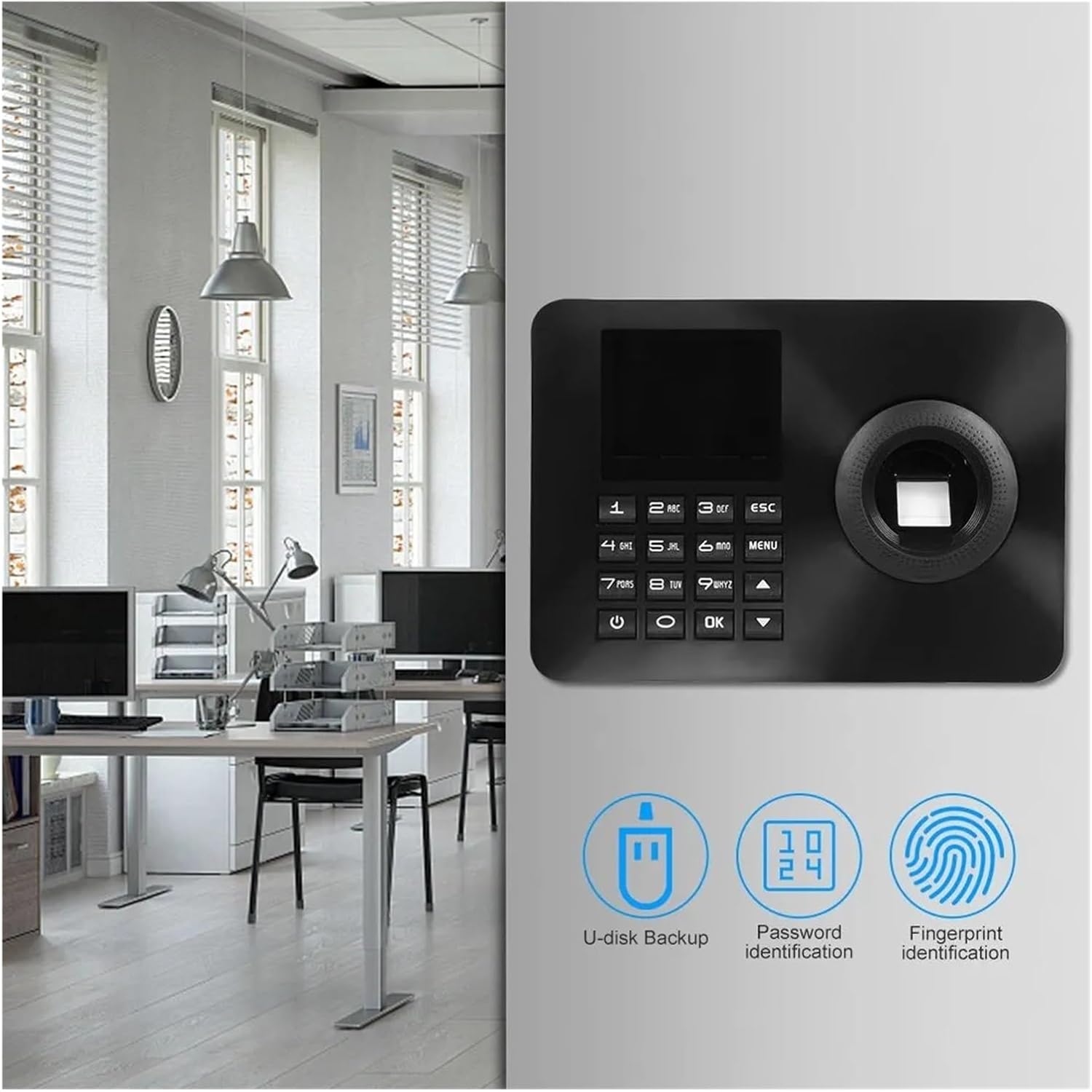 生体認証指紋タイムレコーダー従業員認識装置電子チェックイン機