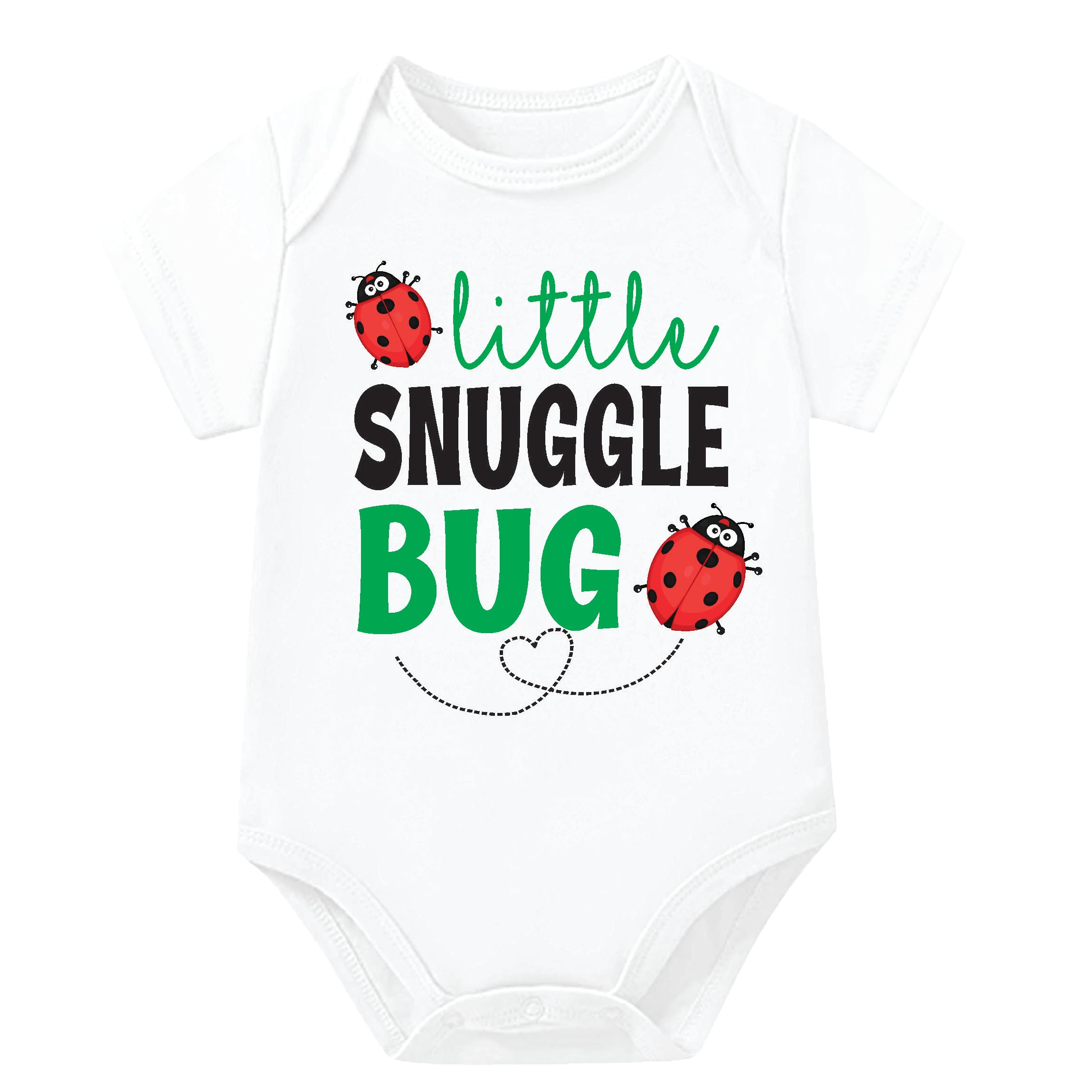 Lillypupp Unisex Pure Cotton New Born Baby Romper Bodysuit Night Suit Dress With Positive Baby Quote Little Snuggle Bug For Baby Girls And Boys.
