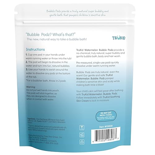 Miniatura 67 de TruKid Bubble Podz - Baño de burbujas para niños, niños pequeños y bebés, bomba de baño suave y refrescante sin lágrimas para piel sensible con