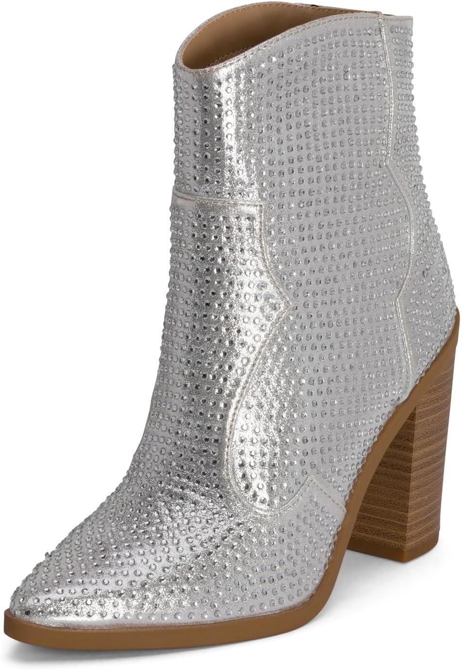 Chariot & Co Wyatt Sparkly Cowgirl Boots for Women – Silver, Gold, Black Western Ankle Booties with Rhinestones – Bedazzled Cowboy Boots 3.25” Heel - Image 3