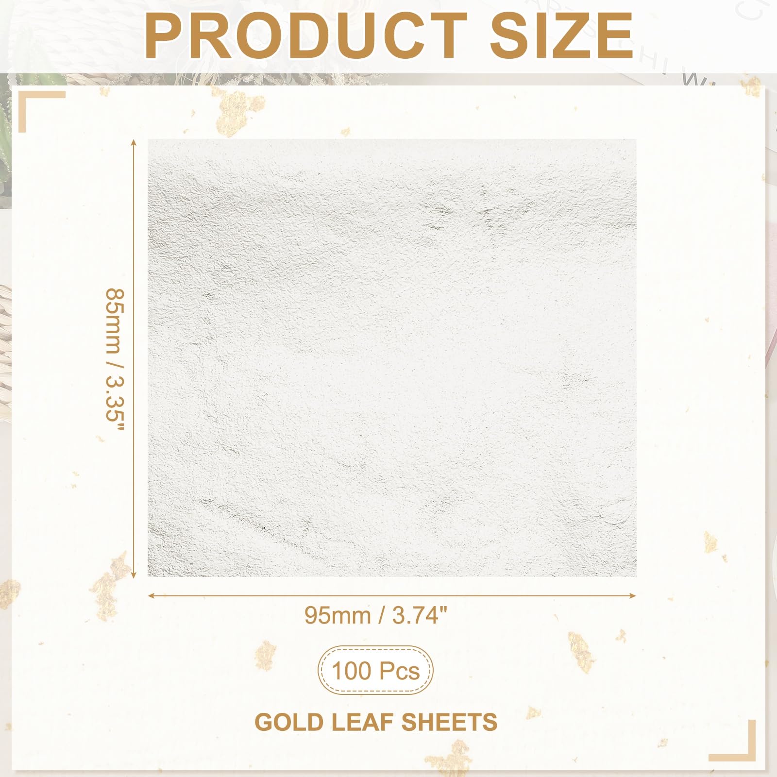PATIKIL Gold Leaf Sheets for Art 8.5x9.5cm - Image 2