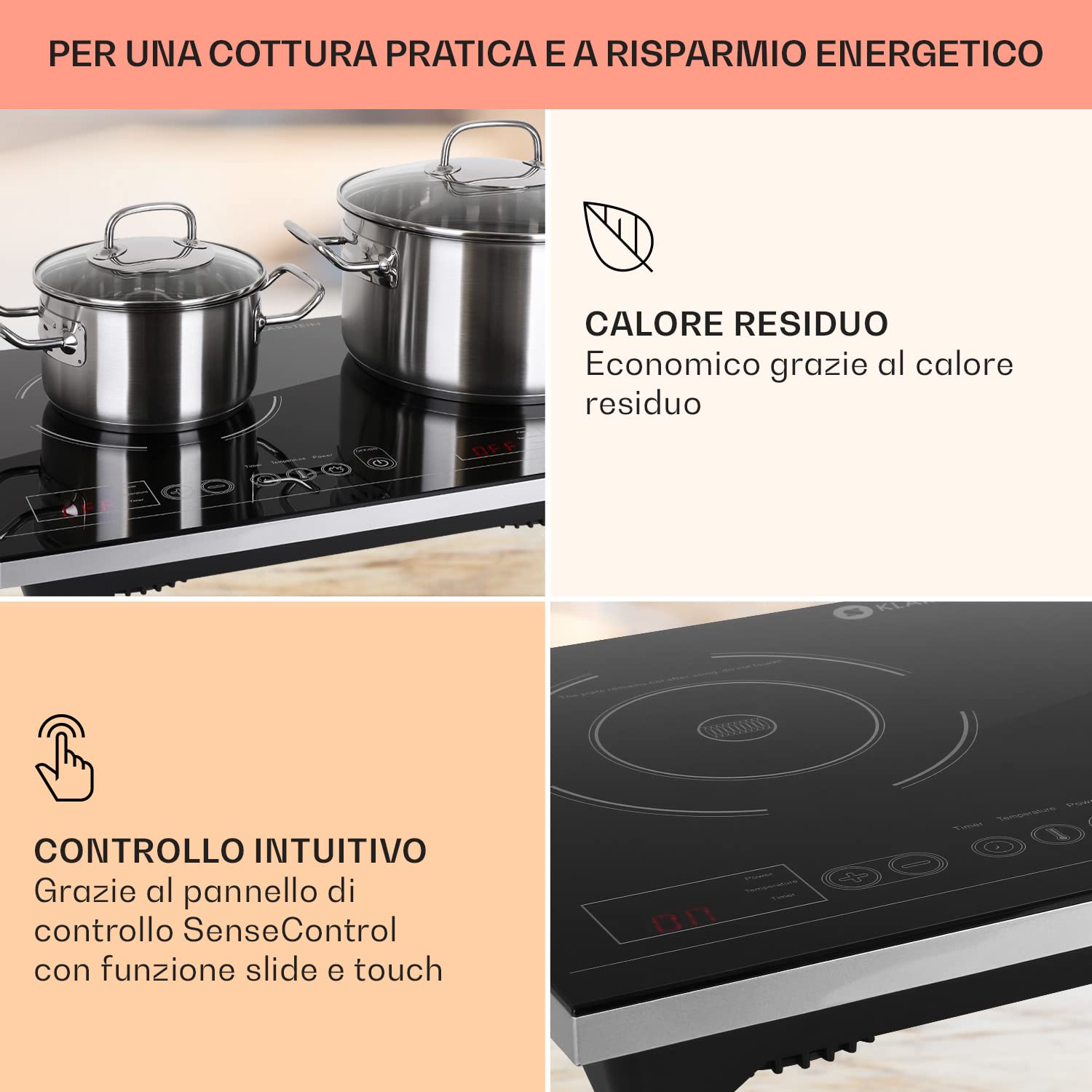 Piano Cottura A Induzione GASLAND Doppio - 3500W, 2 Piastre, Touch, Timer, Sicurezza, Portatile - Foto 7