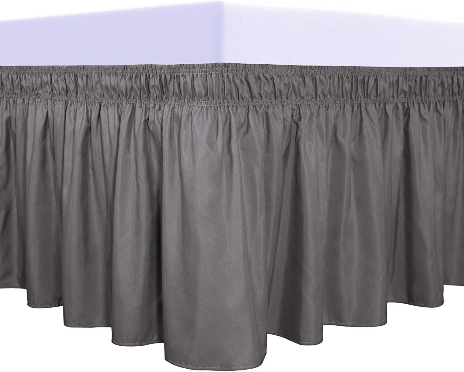 PureFit Wrap Around Ruffled Bed Skirt with Adjustable