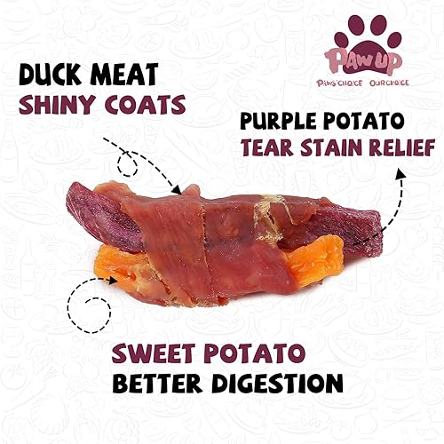 Miniatura 3 de PAWUP Dog Treats - 2 batatas envueltas en patata, suministros nutritivos para mascotas con taurina para perros, masticables orgánicos saludables