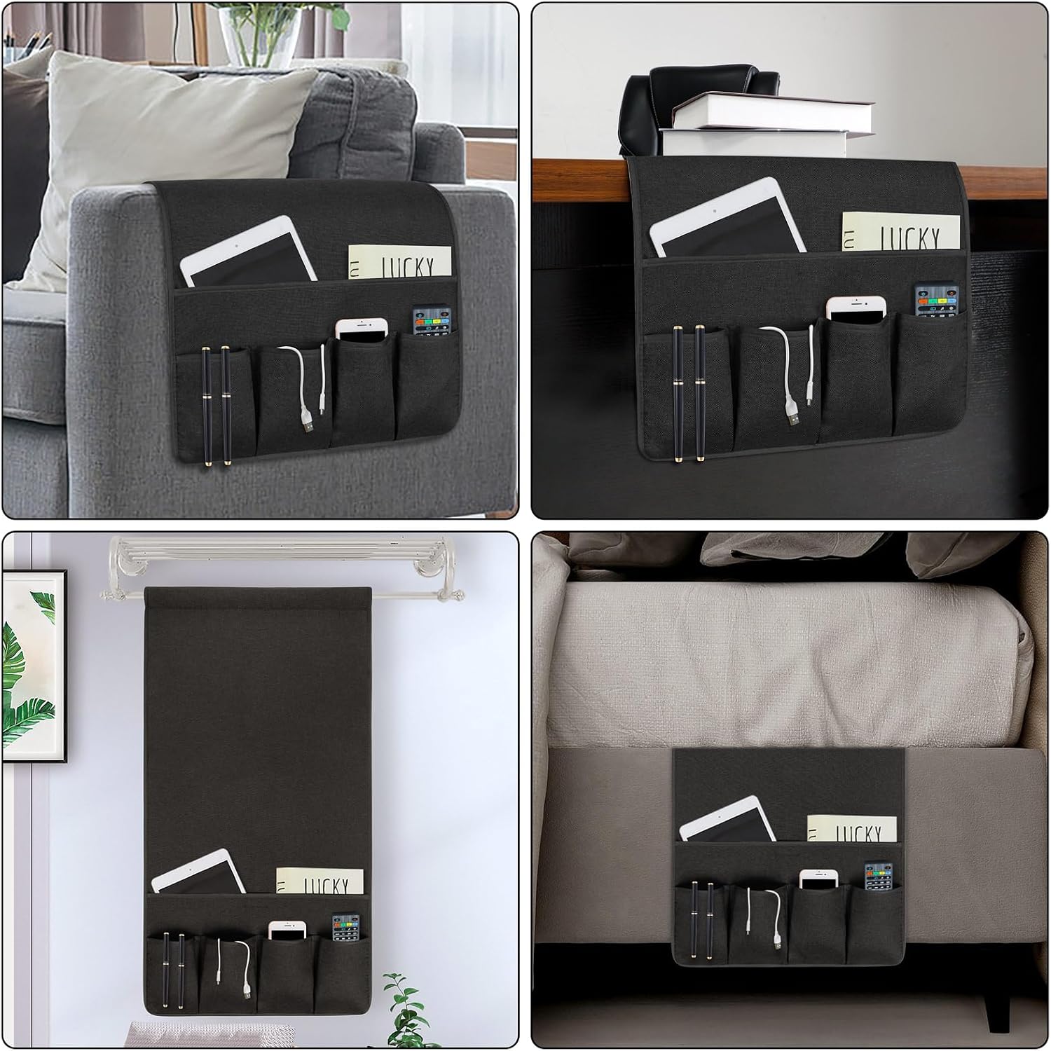 Remote Control Holders for Armchairs, Couch Caddy, Featuring Non-Slip Bases image 4